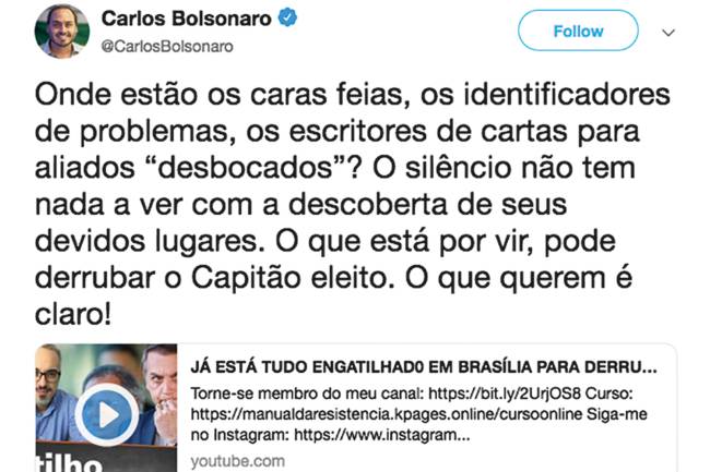 Carlos Bolsonaro – Tweet Carlos Bolsonaro – Tweet