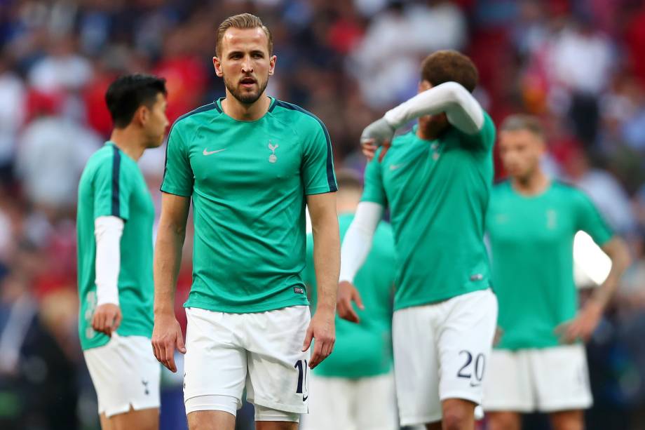 MADRID, SPAIN - JUNE 01: Harry Kane, antes da final da liga de campeões de UEFA entre Tottenham Hotspur e Liverpool no Estádio Wanda Metropolitano - 01/06/2019