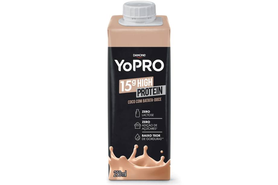 Proteína adicional (YopRo) - Iogurte com adição de proteínas — em quantidade equivalente à contida em dois ovos cozidos