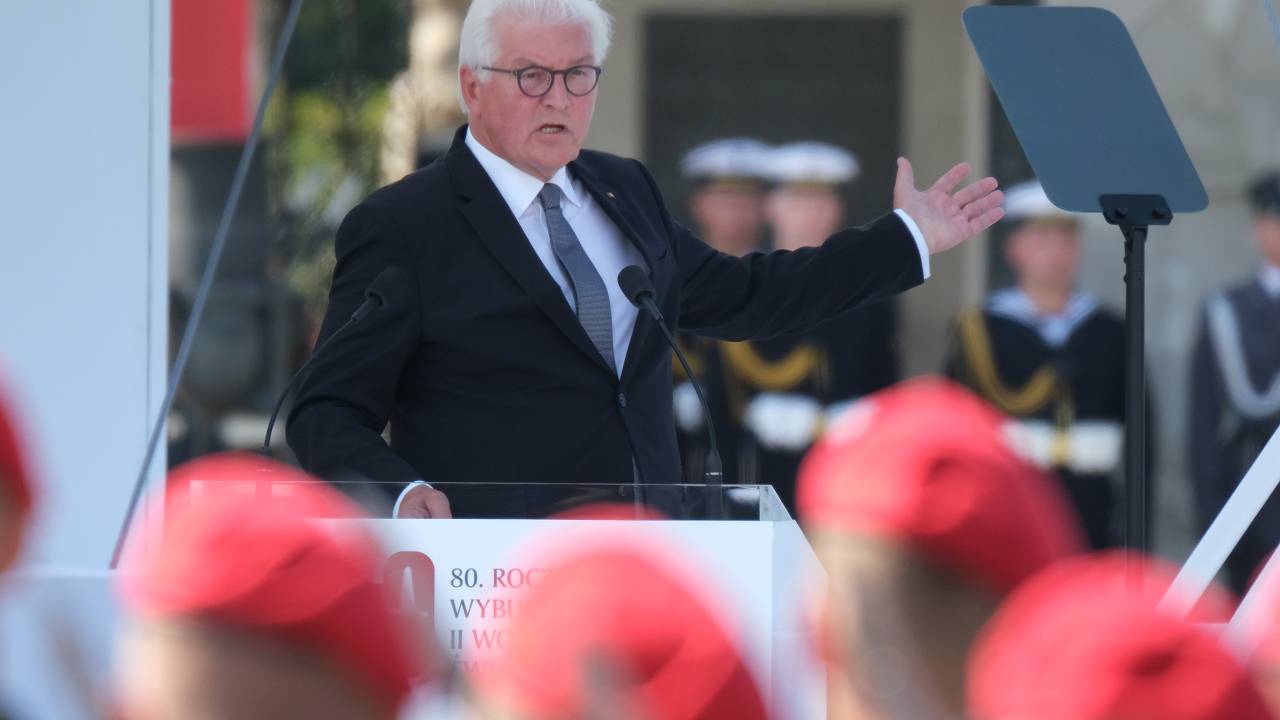 Presidente alemão Frank-Walter Steinmeier durante evento na Polônia