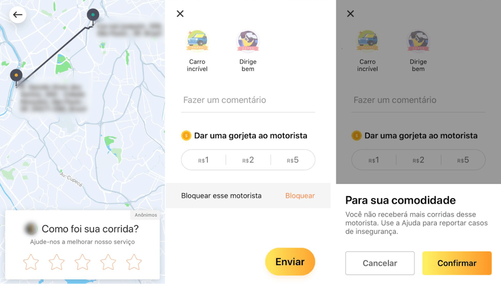 99 vai permitir que usuários e motoristas possam se bloquear