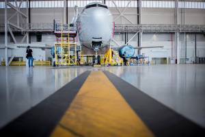 Hangar de manutenção da companhia Azul Linhas Aéreas, localizado no Aeroporto de Viracopos, em Campinas