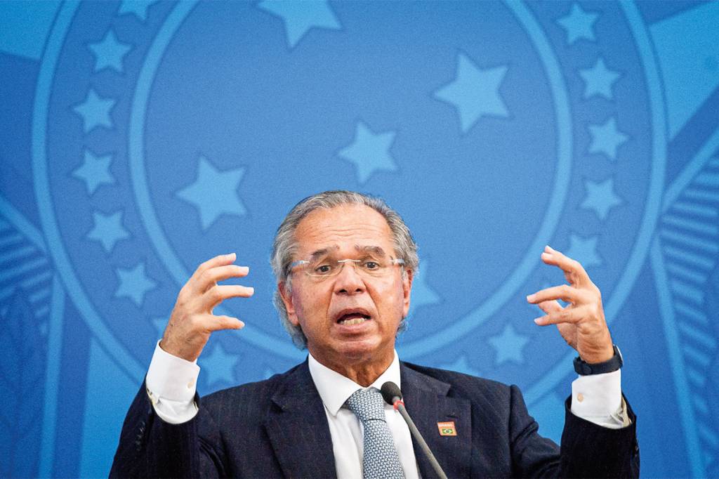 Brazilian Economy Minister Paulo Guedes Holds a Press Conference to Give Updates on the Economic Actions Being Taken Amidst the Coronavirus (COVID-19) Pandemic Guedes