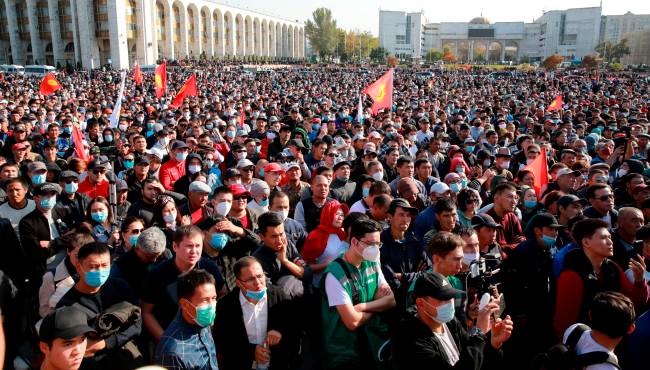 Kyrgystan Opposition Demonstration against elections results