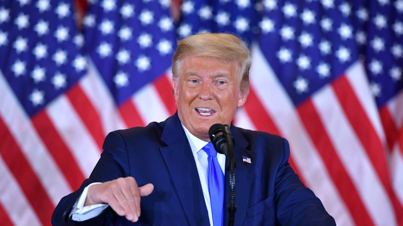 Presidente dos EUA, Donald Trump, durante discurso na Casa Branca. 04/11/2020