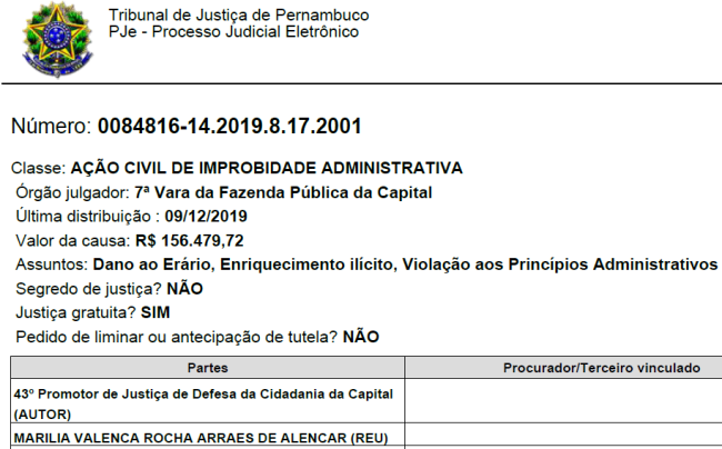 MARÍLIA ARRAES – CAPA DO PROCESSO MARÍLIA ARRAES – CAPA DO PROCESSO