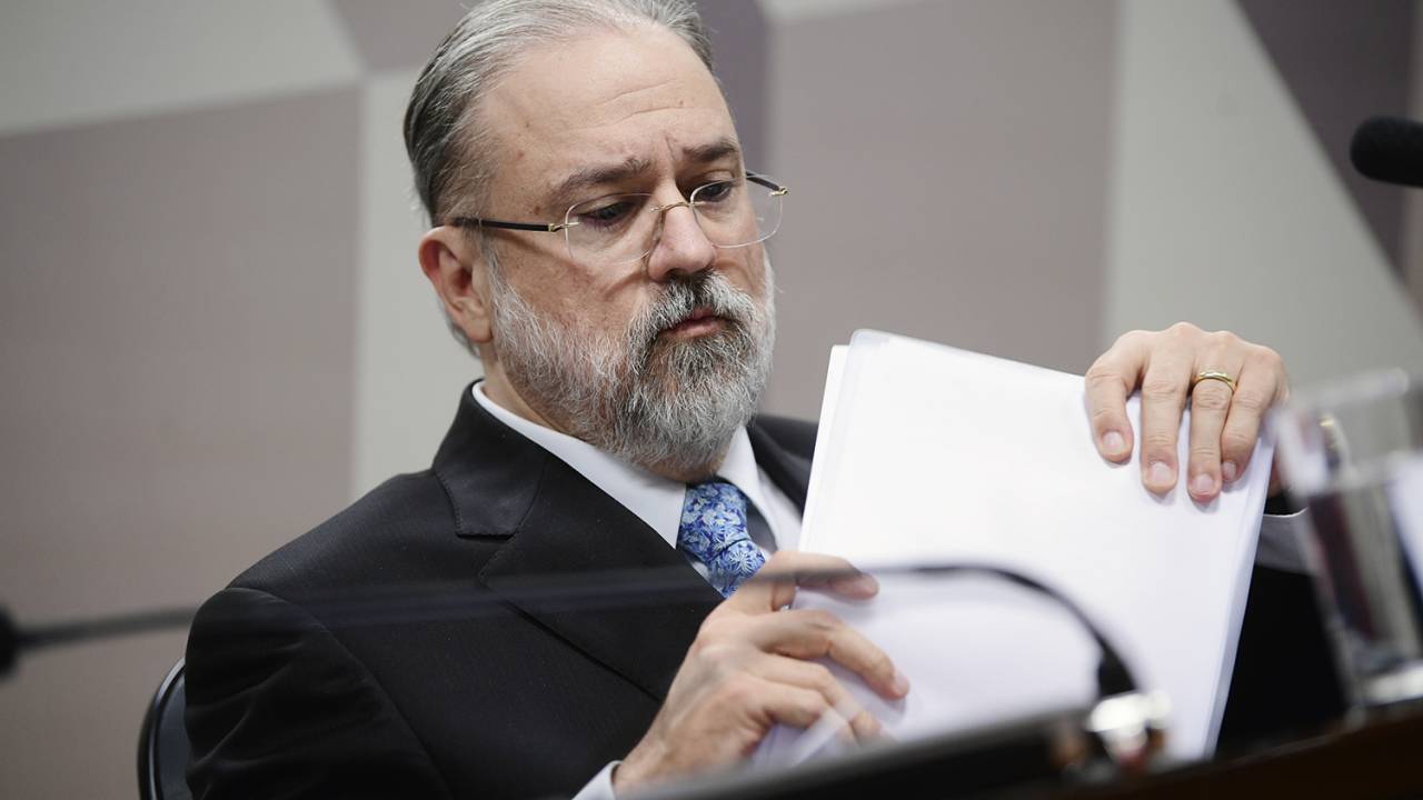 O procurador-geral da República, Augusto Aras, durante sabatina no Senado