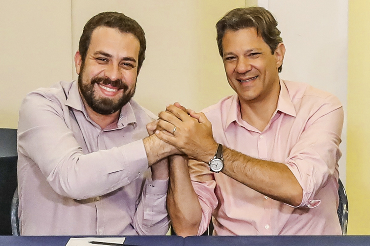 FERNANDO-HADDAD-BOULOS-2018-8658.jpg OUTRO PAPEL - Boulos e Haddad: possíveis candidatos viraram coadjuvantes -