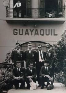 Em excursão pelo Vasco, em Guayaquil, no Equador, na década de 1960 -