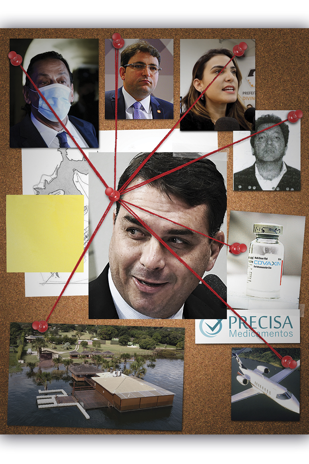mont-CPI CONEXÕES - Para Renan, personagens estariam interligados numa rede de amizades, tráfico de influência e negócios dentro do governo -
