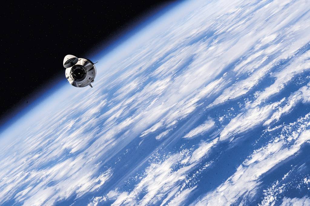 CREW2.jpg A CONQUISTA DO ESPAÇO - Missão Crew-2 em órbita na Terra: foguetes reutilizáveis reduzem o custo dos lançamentos -