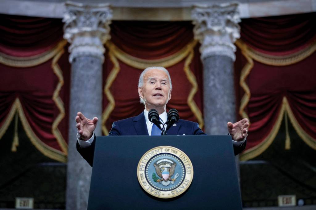 US-politics-CAPITOL-unrest-ANNIVERSARY NA BRIGA - Biden: a ideia é dar incentivos à produção em solo americano -