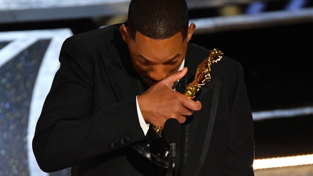 US actor Will Smith accepts the award for Best Actor in a Leading Role for "King Richard" onstage during the 94th Oscars at the Dolby Theatre in Hollywood, California on March 27, 2022. (Photo by Robyn Beck / AFP)