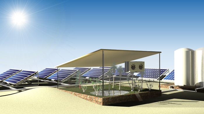 Simulação do sistema WEC2P para plantar em regiões de deserto