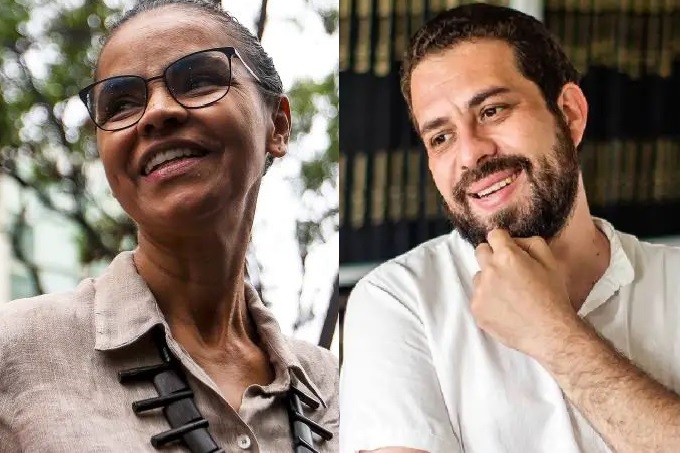A ex-ministra Marina Silva (Rede) e o ex-candidato à prefeitura de São Paulo Guilherme Boulos (PSOL)