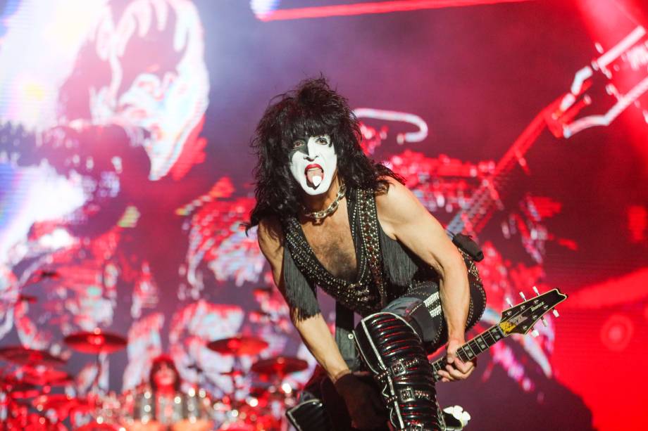 A banda Kiss durante sua apresentação no Allianz Parque, na sua turnê de despedida "End of The Road", no Allianz Parque, em São Paulo, em 30/04/2022 -