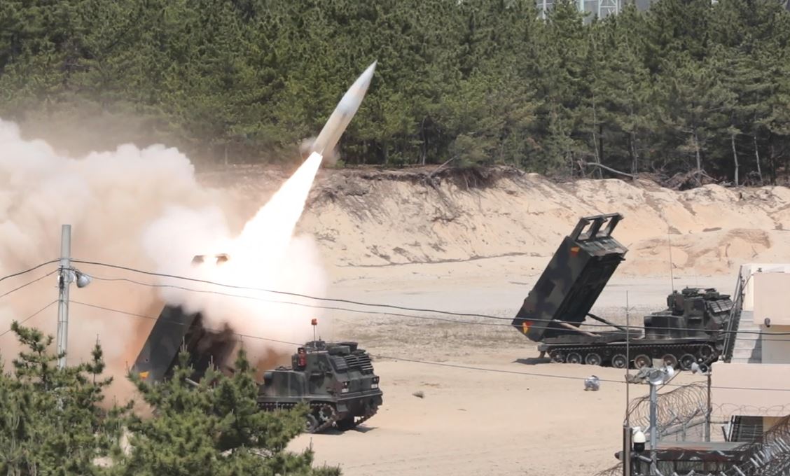 EAST COAST, SOUTH KOREA - MAY 25: In this handout photo released by the South Korean Defense Ministry, a missile is fired during a U.S. and South Korea joint training exercise to fire a ground-to-ground missile on May 25, 2022 in East Coast, South Korea. North Korea fired three ballistic missiles toward the East Sea on Wednesday, including an apparent intercontinental ballistic missile (ICBM), South Korea's military said, just a day after U.S. President Joe Biden wrapped up his Asia trip highlighting America's security commitment to Seoul and Tokyo. (Photo by South Korean Defense Ministry via Getty Images)