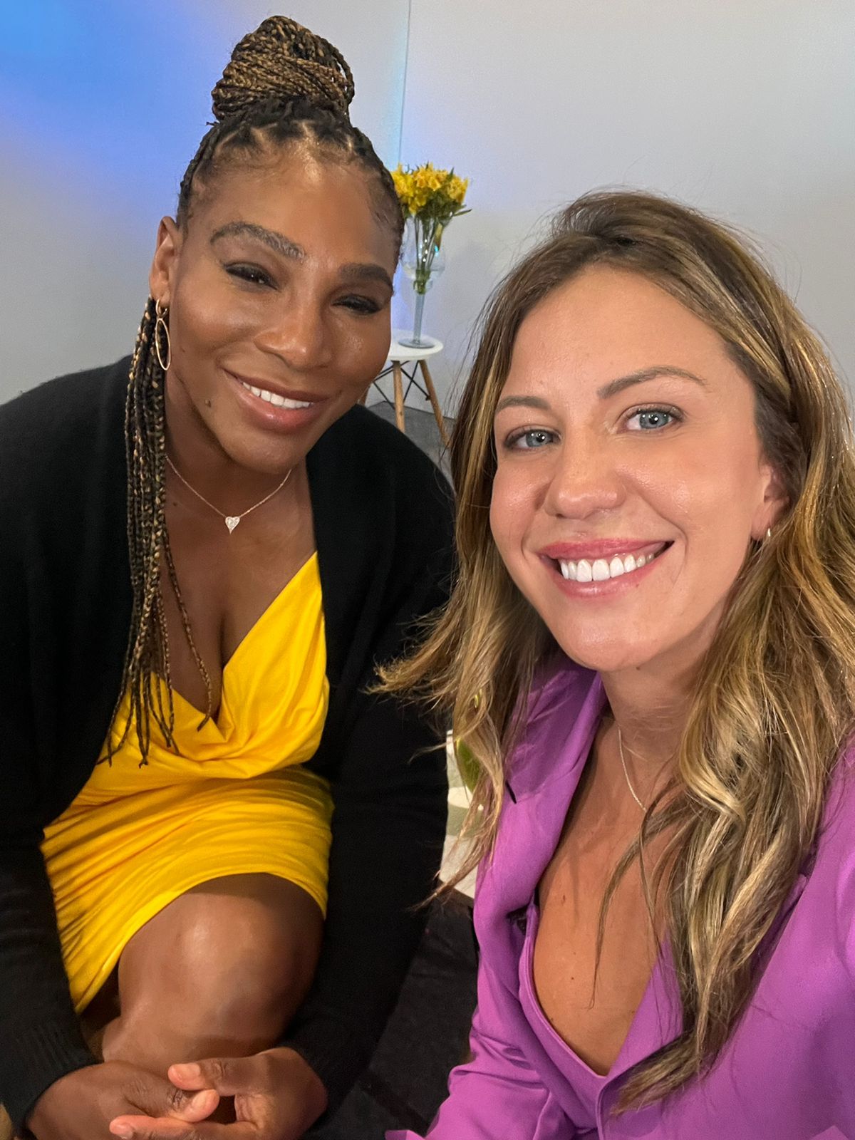 Serena Williams com Barbara Coelho, do ‘Esporte Espetacular’ -