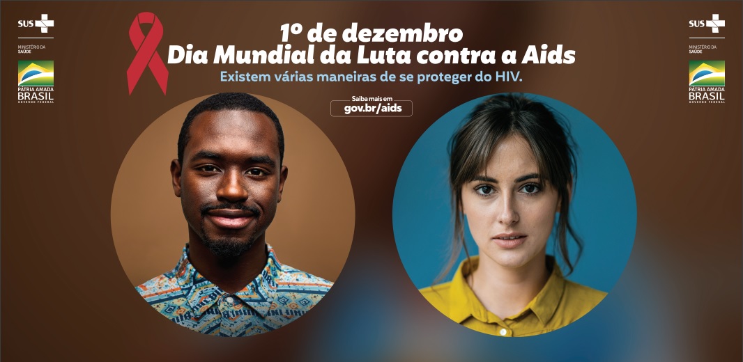 Propaganda do Ministério da Saúde no Dia Mundial da Lula contra a Aids