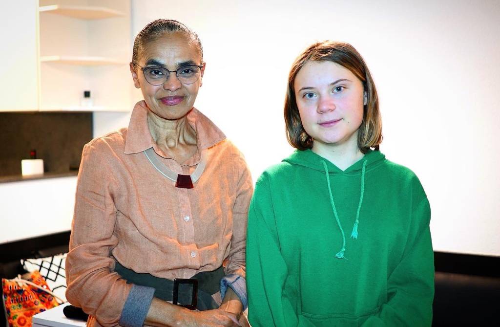 Marina Silva fecha participação em Davos em encontro com Greta Thunberg
