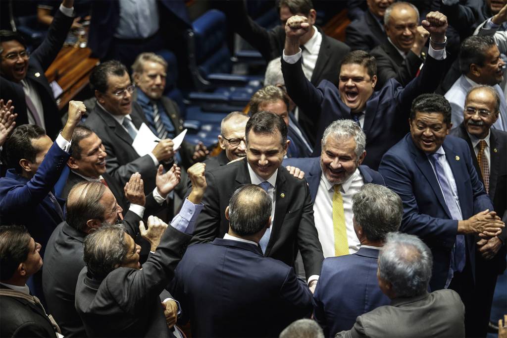 RODRIGO-PACHECO-ELEICAO-CONGRESSO-NACIONAL-2023-98.jpeg LIMITES - Rodrigo Pacheco: simpático ao Planalto, mas sem votos suficientes para aprovar uma emenda -