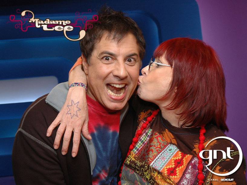 Rita Lee e Roberto de Carvalho no programa de TV "Madame Lee", do canal GNT, em 2006 -