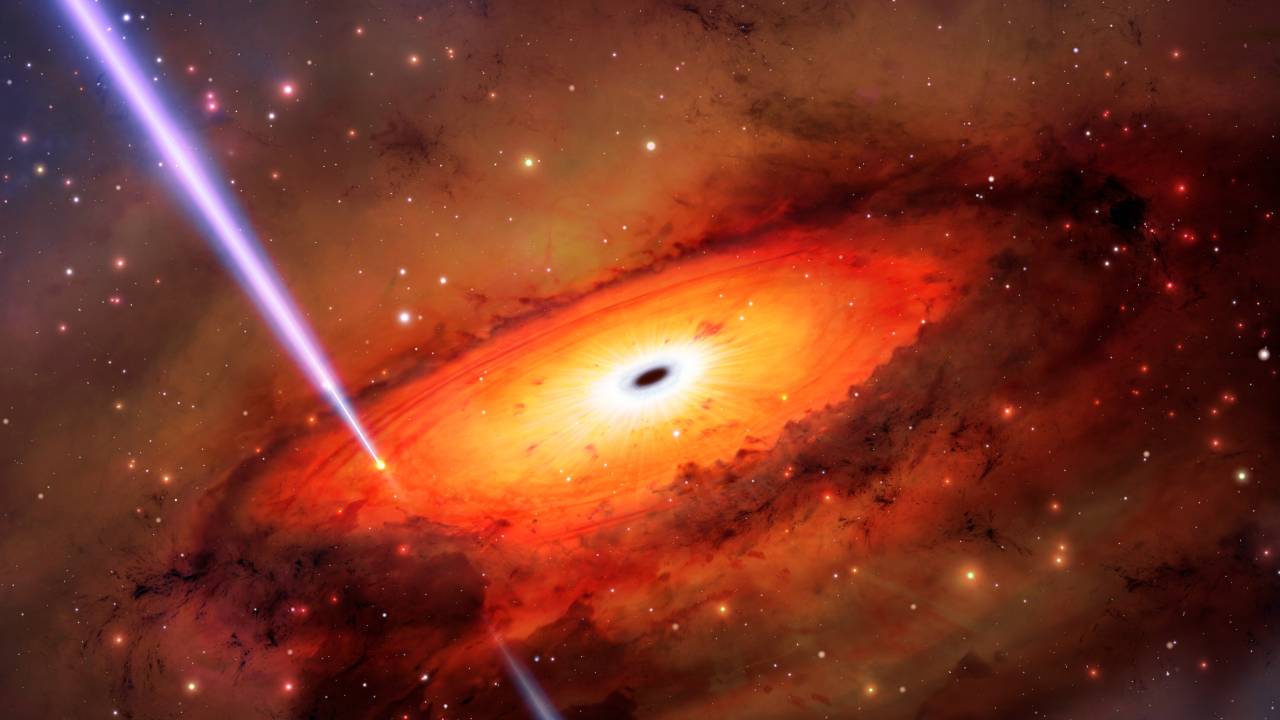 MORTE - Impressão artística da explosão de raios gama