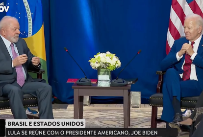 O presidente Lula (PT) em encontro com seu homólogo americano, Joe Biden, às margens da Assembleia Geral da ONU. 20/09/2023 -