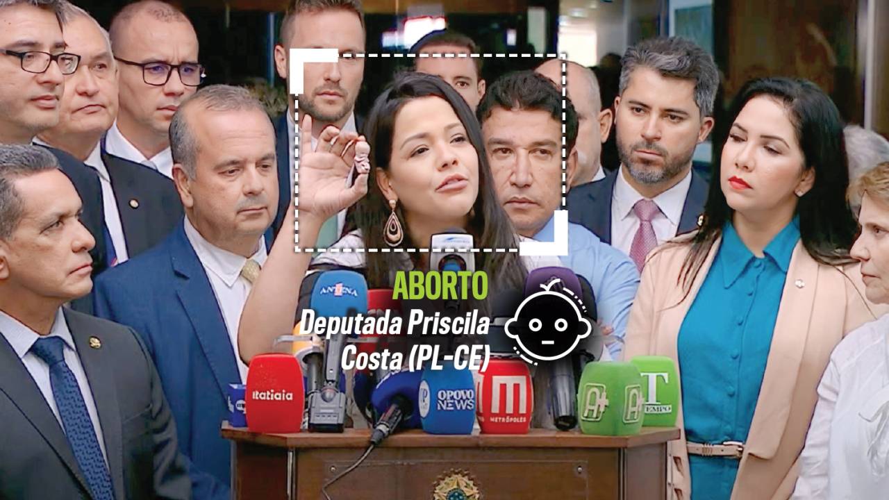 FRENTE - Priscila Costa: a deputada do PL exibe miniatura de feto em ato para anunciar obstrução no Congresso