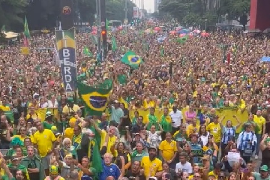 Manifestação bolsonarista na Avenida Paulista, em São Paulo.