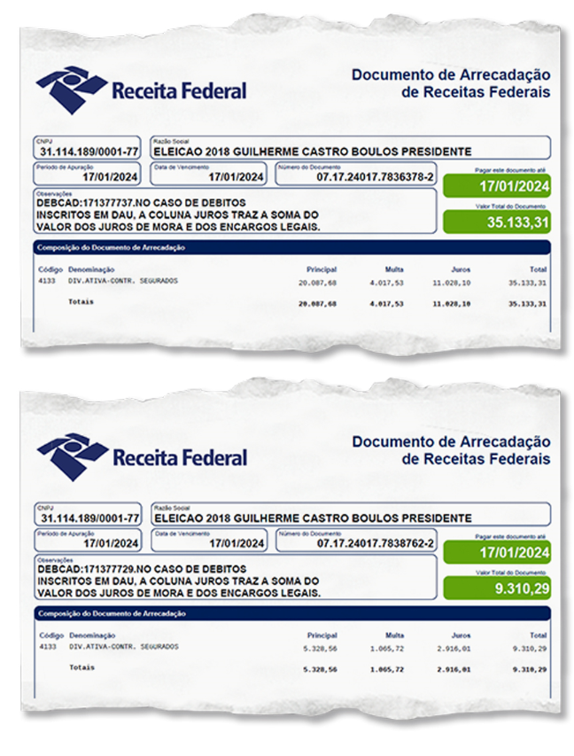 BOULOS – FAC SIMILE DOS BOLETOS reprodução