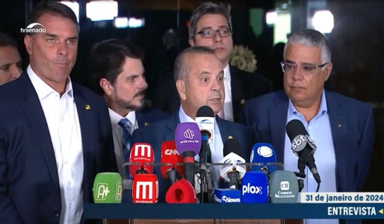 Rogério Marinho (PL) e líderes da oposição se reuniram com Rodrigo Pacheco nesta quarta-feira, 31