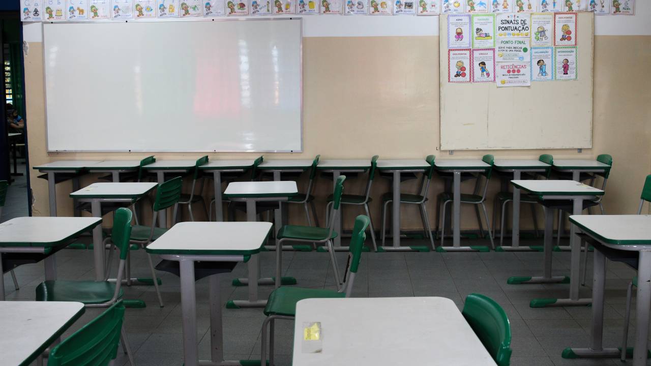 Sala de aula vazia em São Paulo