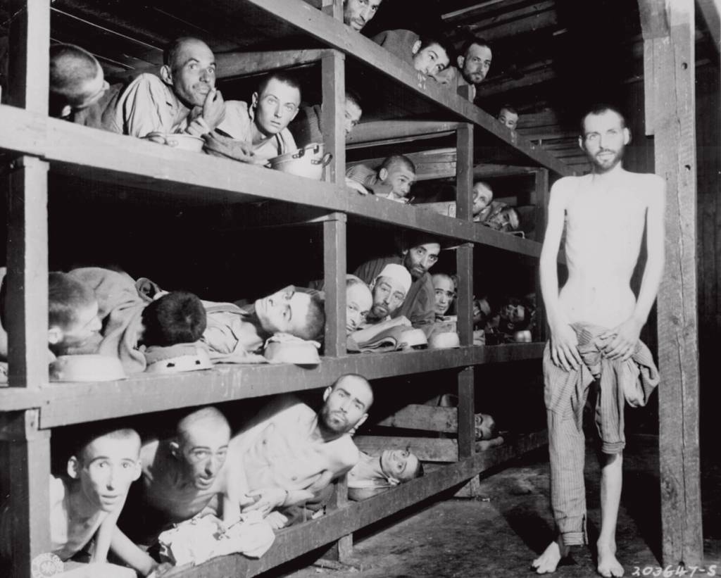 Liberated prisoners in Buchenwald concentration camp Israel