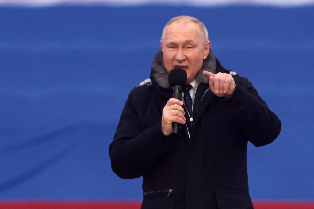 GettyImages-1247380737.jpg MARÉ A FAVOR - Putin: vitórias no segundo aniversário da guerra