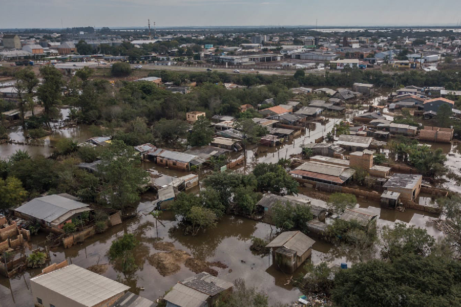 Município de Eldorado do Sul (RS), na região metropolitana de Porto Alegre, teve que ser completamente evacuada após ter 97% de sua área alagada pelas chuvas