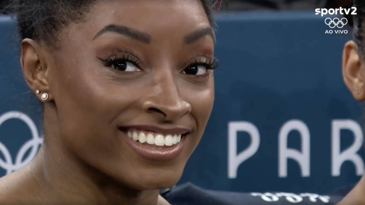 A americana Simone Biles nas Olimpíadas de Paris 2024
