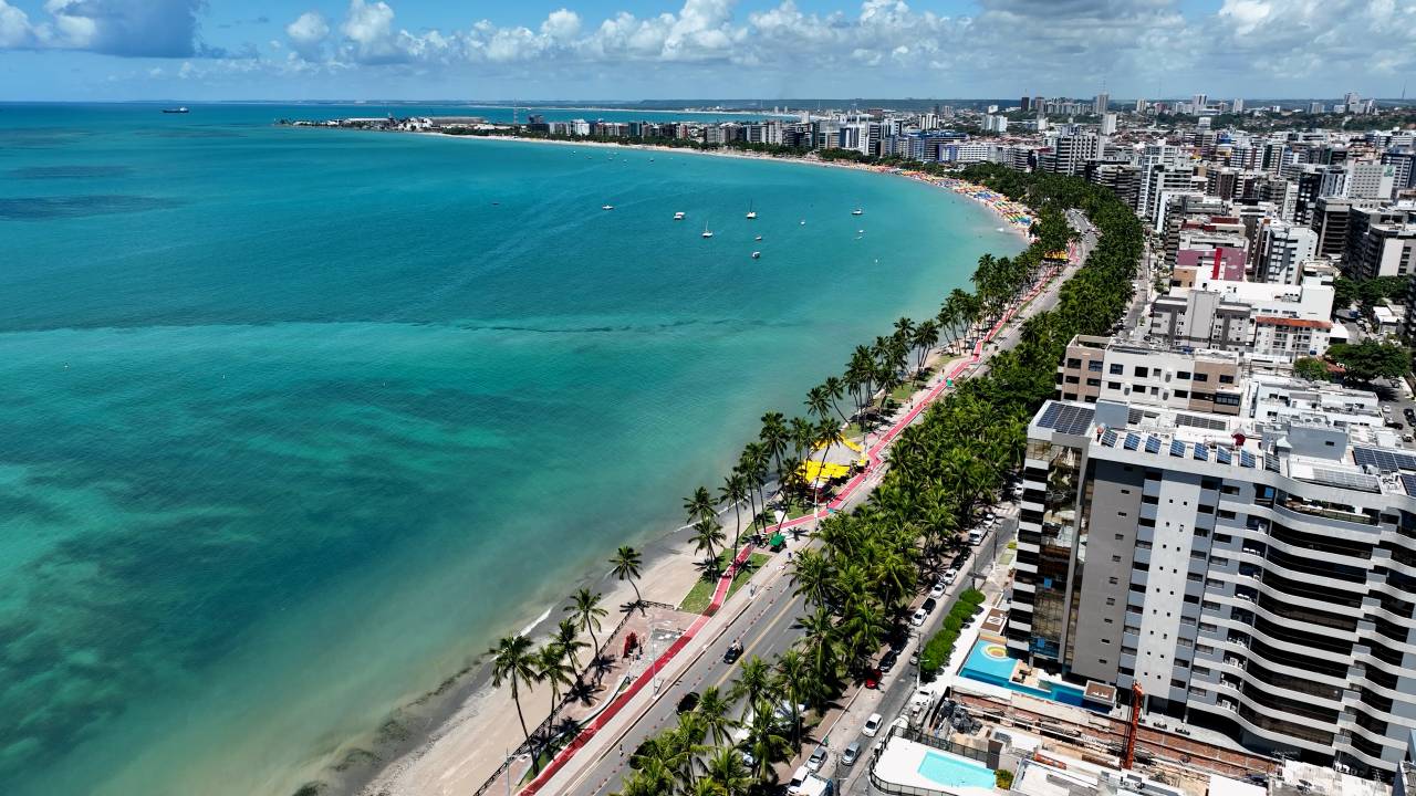 Town of Maceio Alagoas Brazil. Landmark beach at Northeast Brazil. Tropical Travel. Vacations destinations. Tourism landmark.