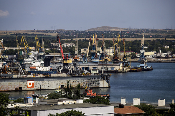 Porto russo de Kavkaz, na região de Krasnodar. 25/07/2023