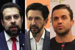 Os candidatos à prefeitura de São Paulo Guilherme Boulos (PSOL), Ricardo Nunes (MDB) e Pablo Marçal (PRTB)