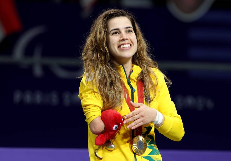 Ana Carolina Moura comemora o seu ouro no taekwondo até 65kg - 30/08/2024