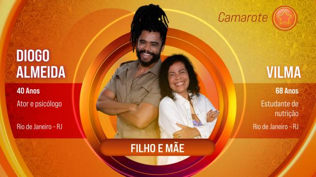 BBB25 Diogo Almeida e Vilma, mãe e filho no BBB 25