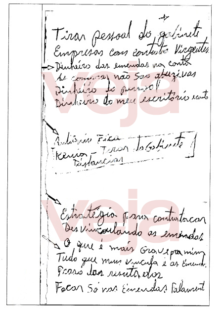 Manuscrito apreendido em operação de busca contra Josimar Maranhãozinho