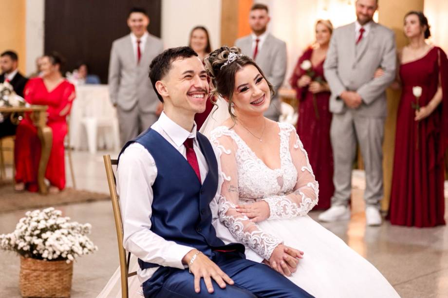 Gustavo e Pâmela no dia do casamento deles