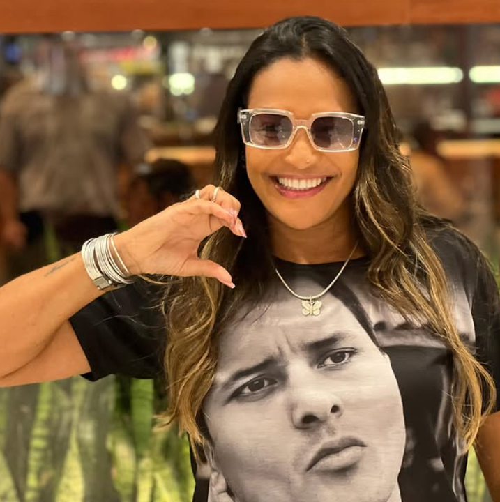 Márcia Gama, esposa de Marcinho VP, em registro publicado nas redes sociais.