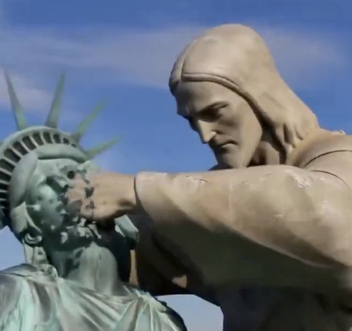 Embaixada do Irã publica vídeo do Cristo Redentor derrotando Estátua da Liberdade em briga