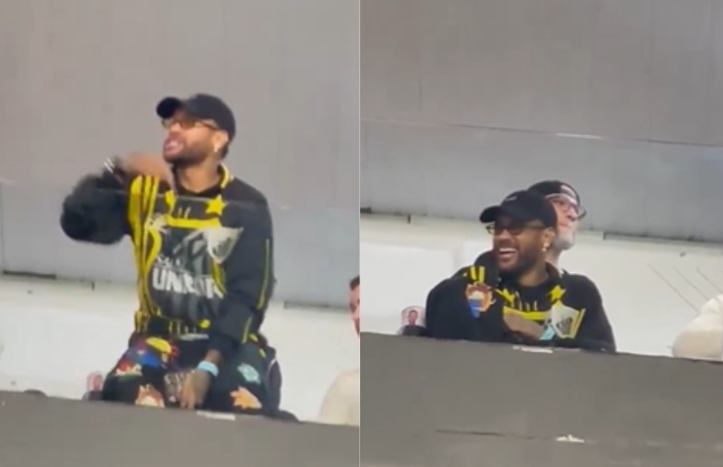 Neymar provoca torcida do Atlético-MG durante jogo do Santos
